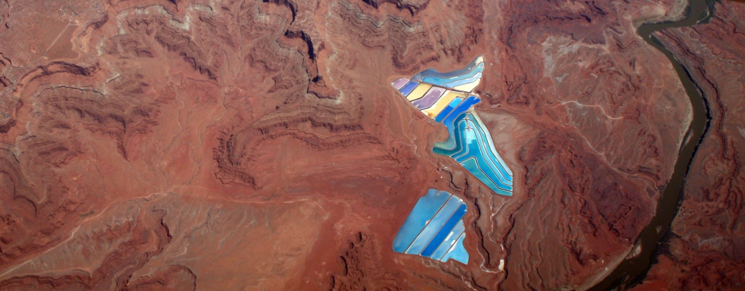 brilliant blue potash evaporation ponds