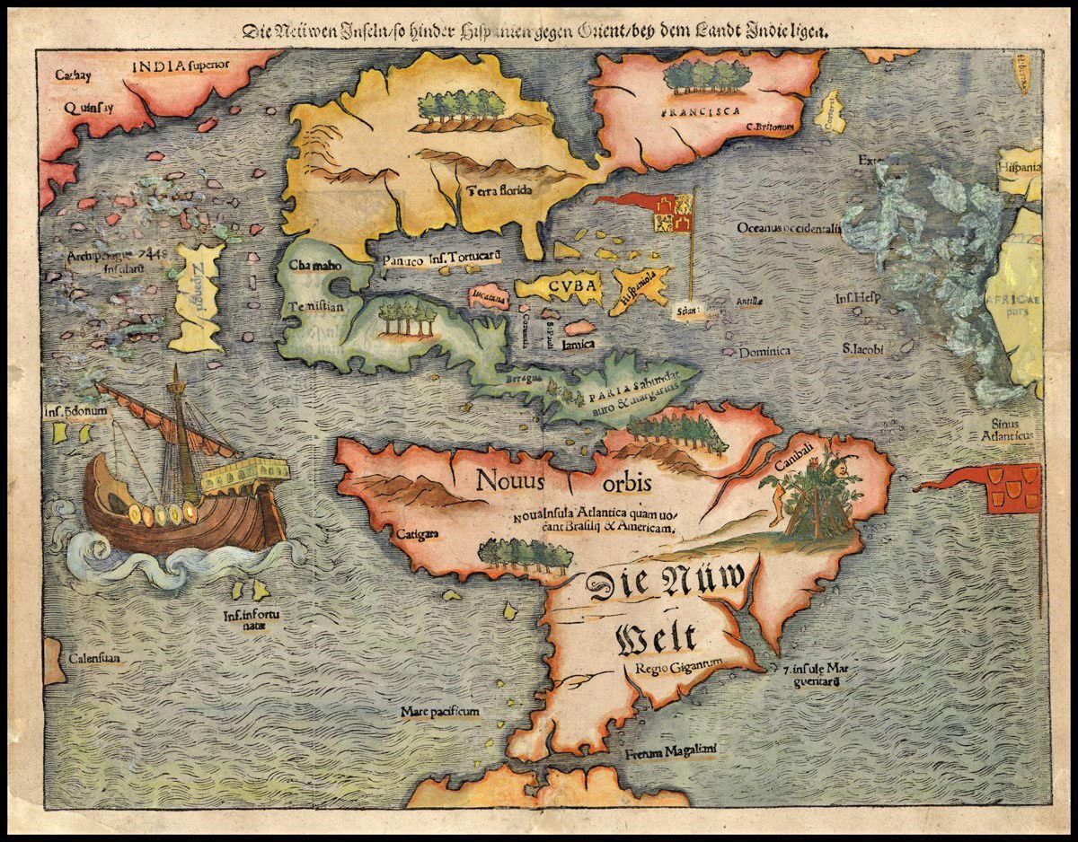 Sebastian Munster's 1561 map of the world