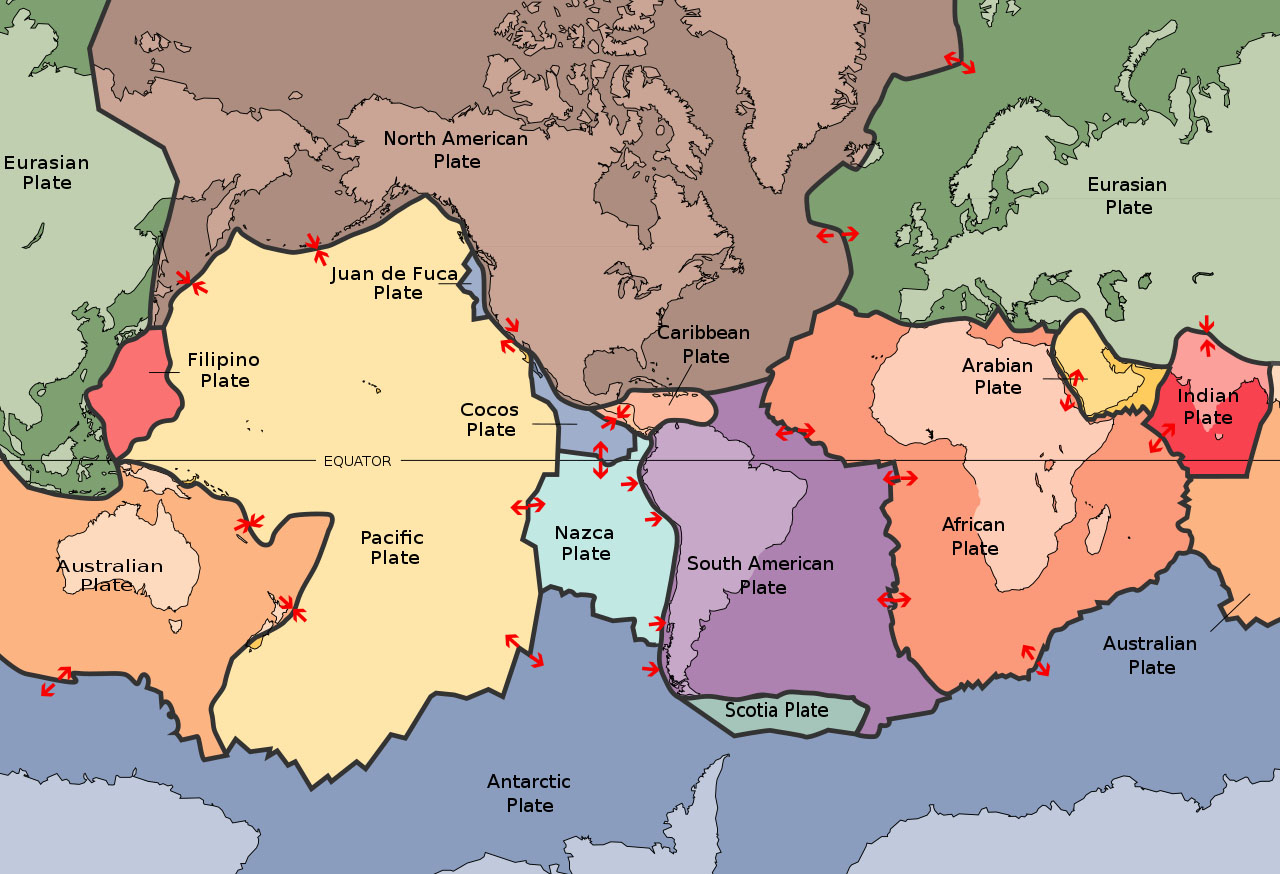 Earth's major tectonic plates