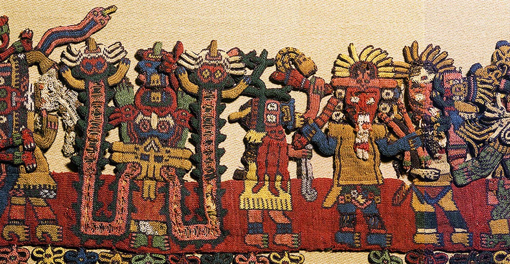Detail of textile border figures
