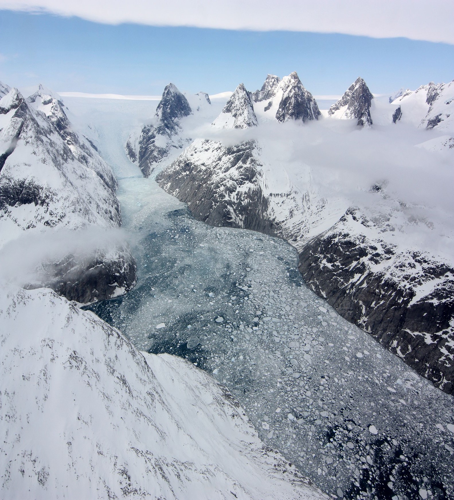 A glacier in eastern Greenland