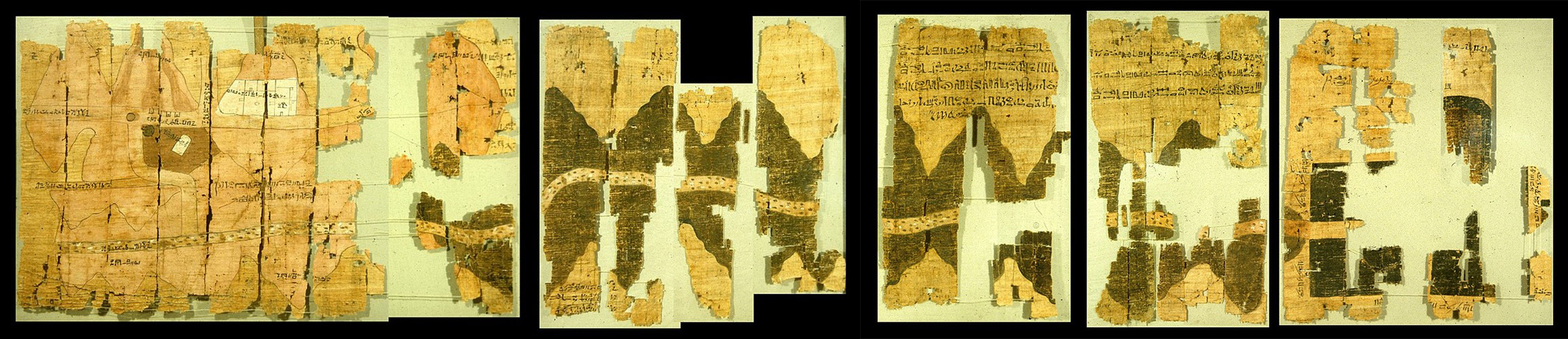 Reassembled fragments of the Turin papyrus