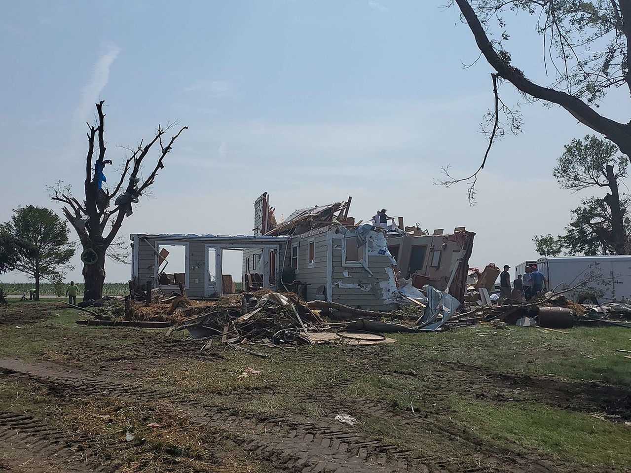photo of house destroyed by tornado