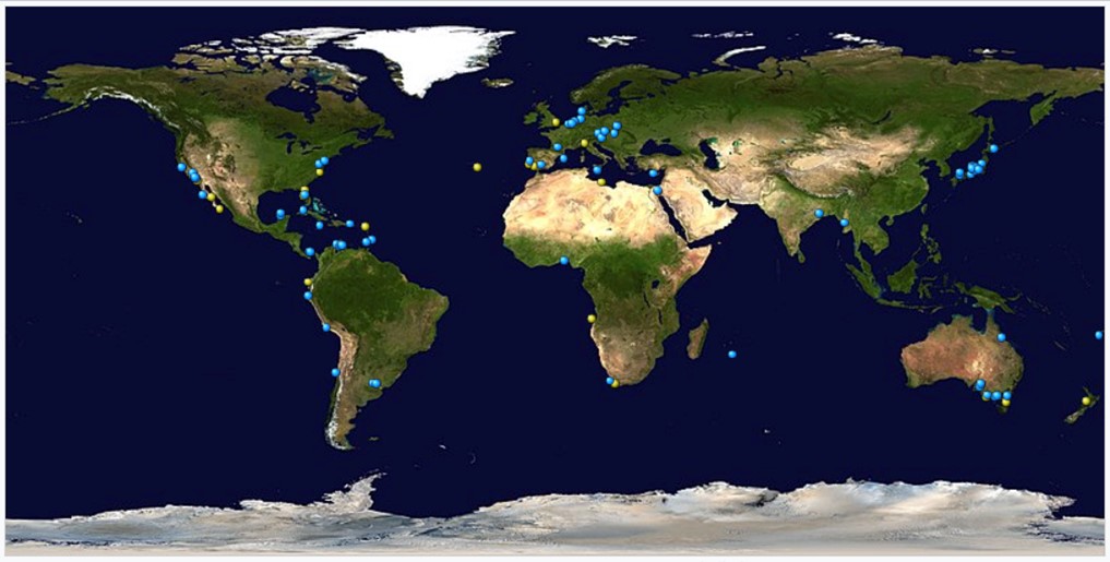 Location map of fossils