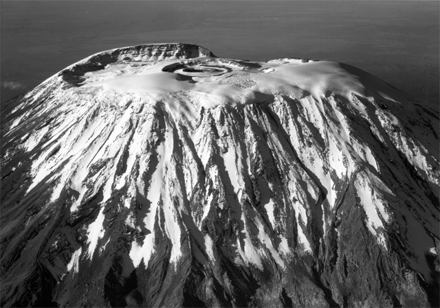 1938 photo of Mt. Kilimanjaro’s snow-capped summit