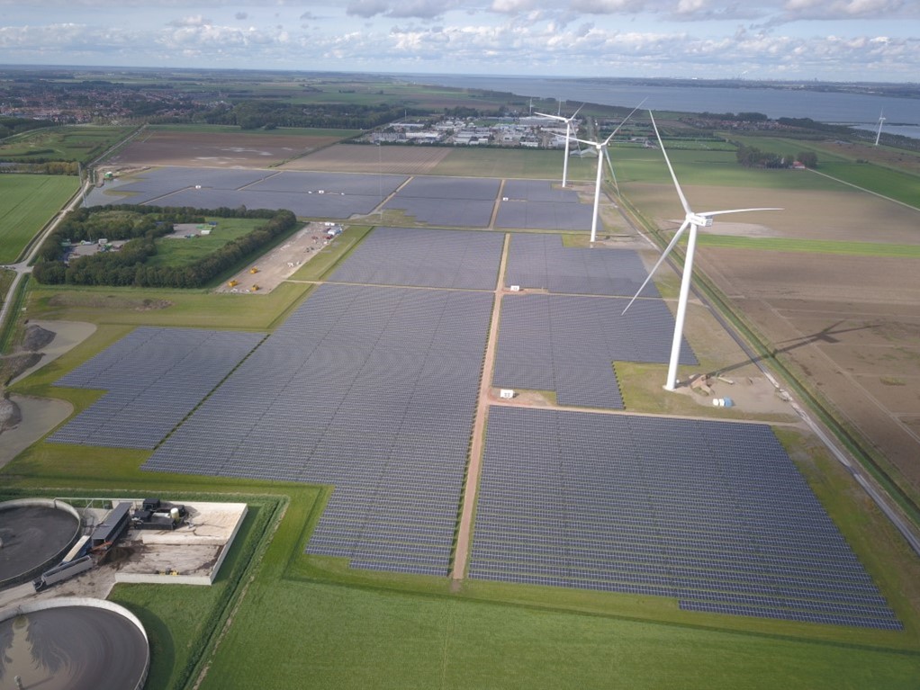 A wind and solar farm