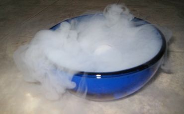 A container holding dry ice.