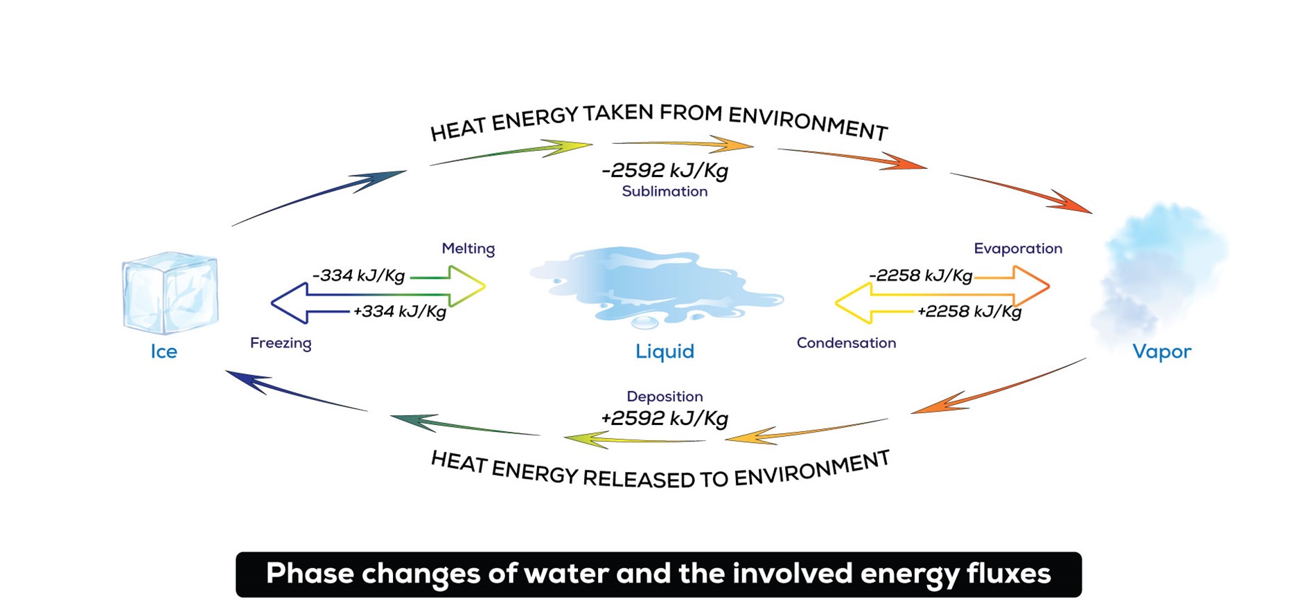 Phase changes possible for water