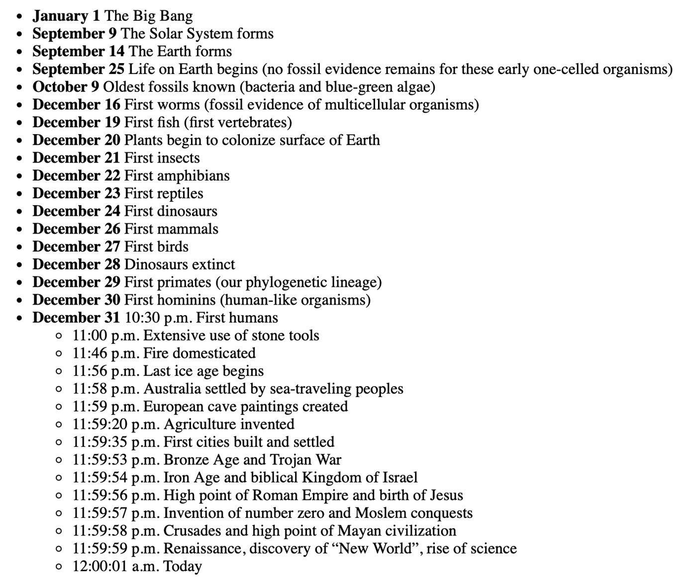 A 365-day “cosmic” calendar