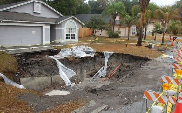 A sinkhole near Tampa, Florida