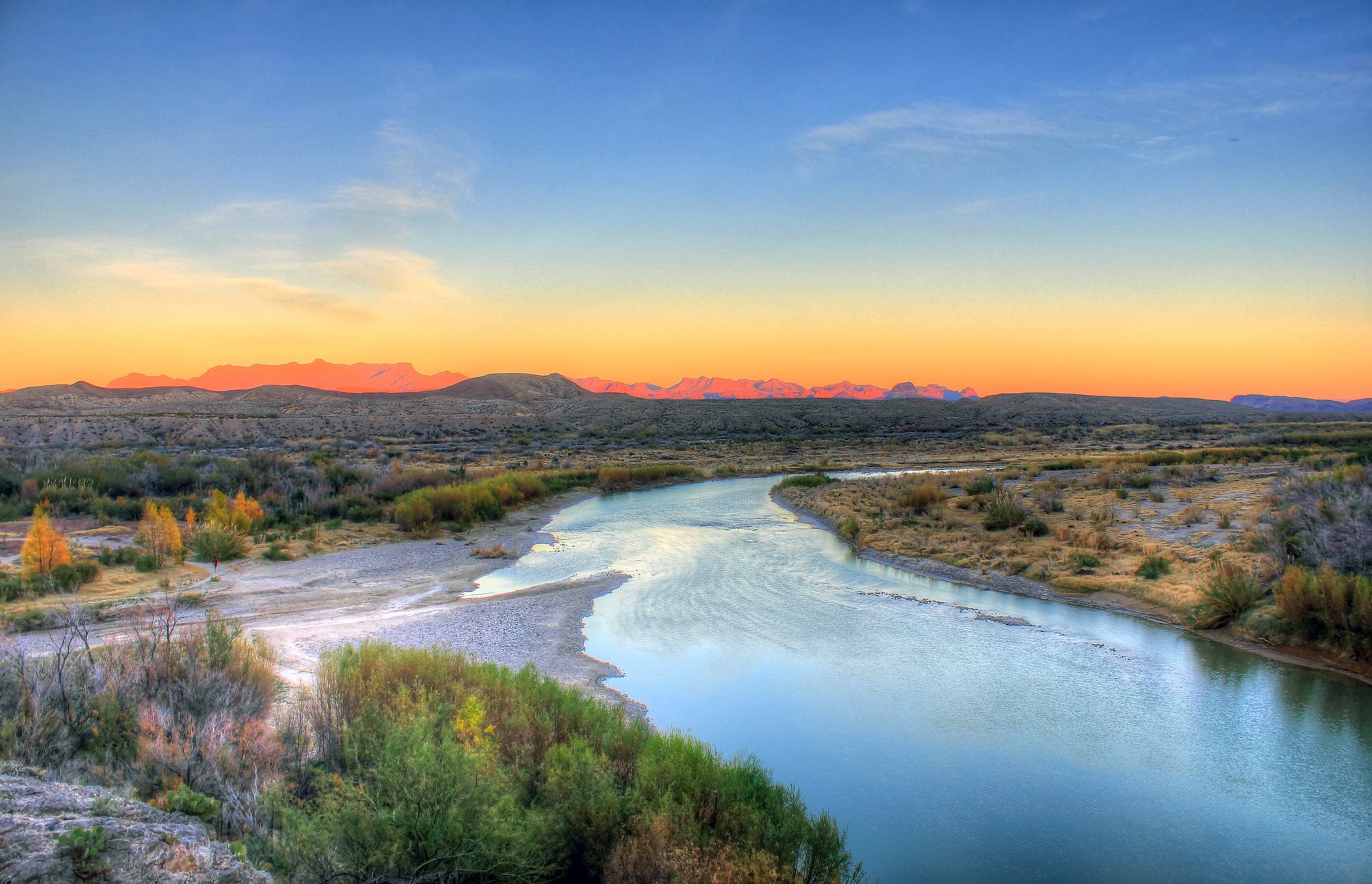 View of Big Bend National Park at dusk