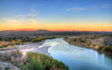 View of Big Bend National Park at dusk