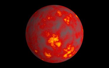 An artist’s impression of a planet with a magma ocean at its surface