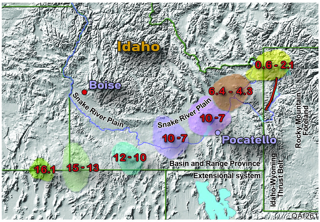 Location of the Yellowstone Hotspot.
