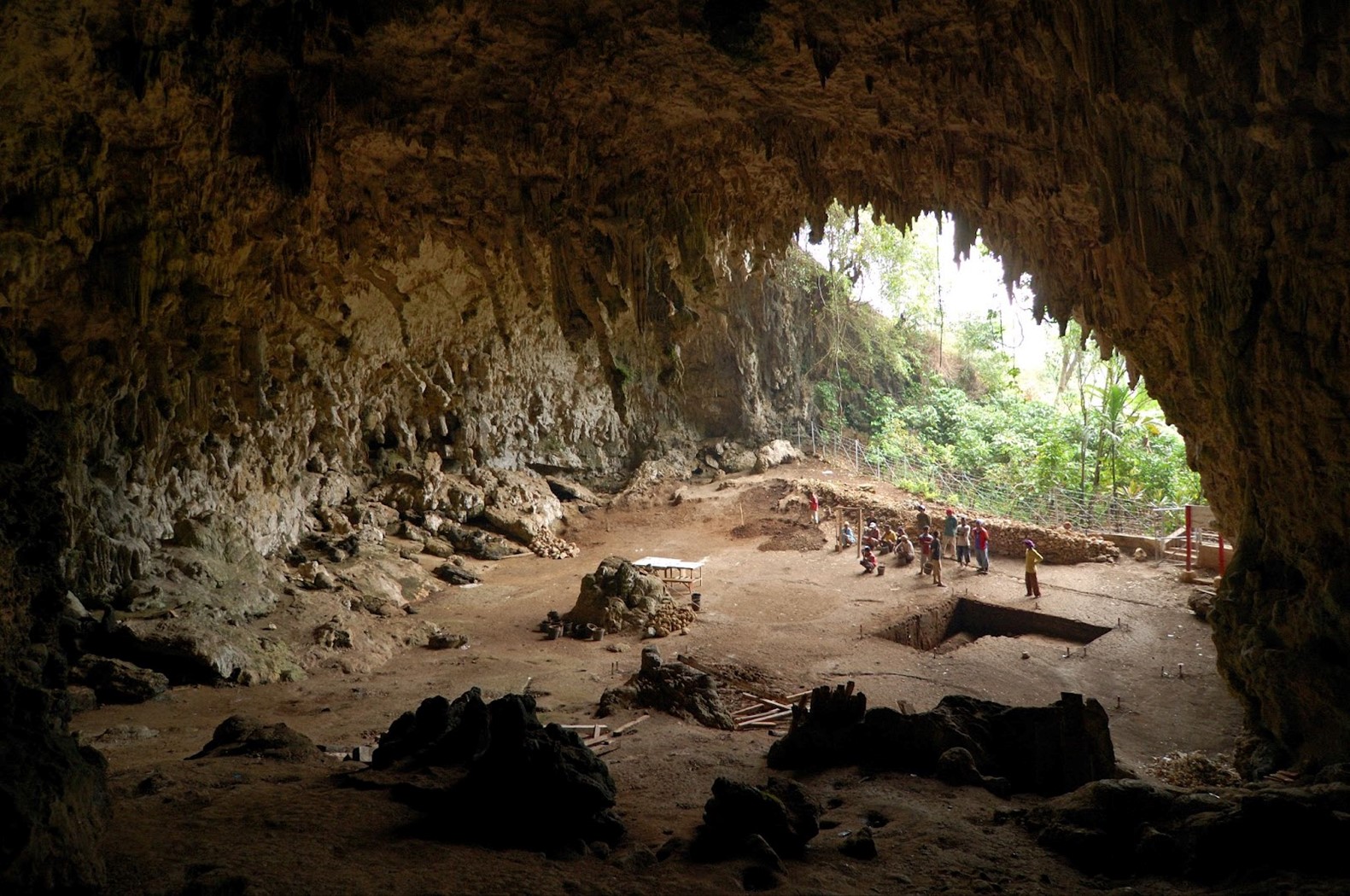 A view inside the large Liang Bua cave