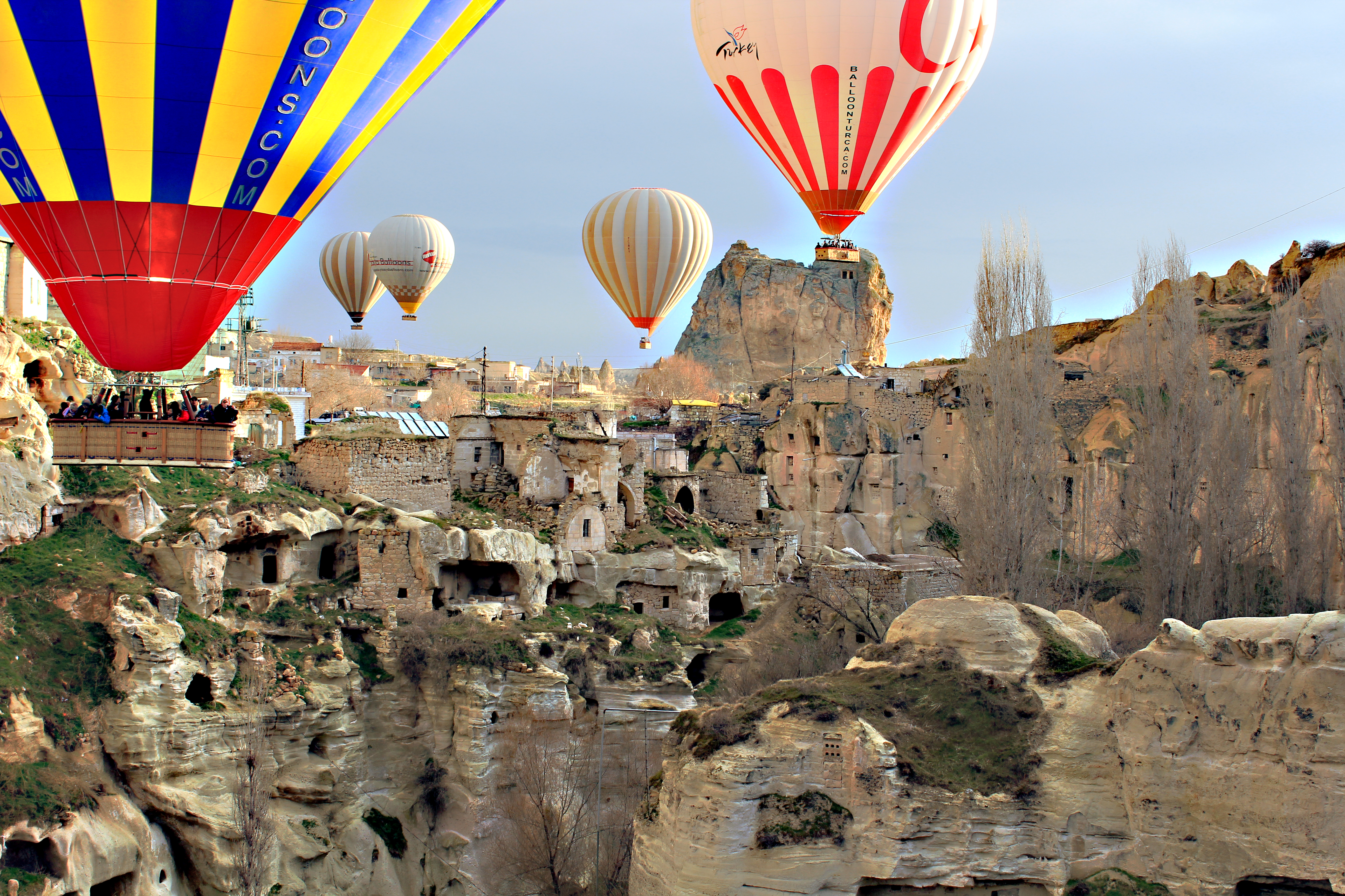 Ballooning has become a very popular way for tourists to view the fairy chimneys and hillside dwellings in and around Cappadocia.