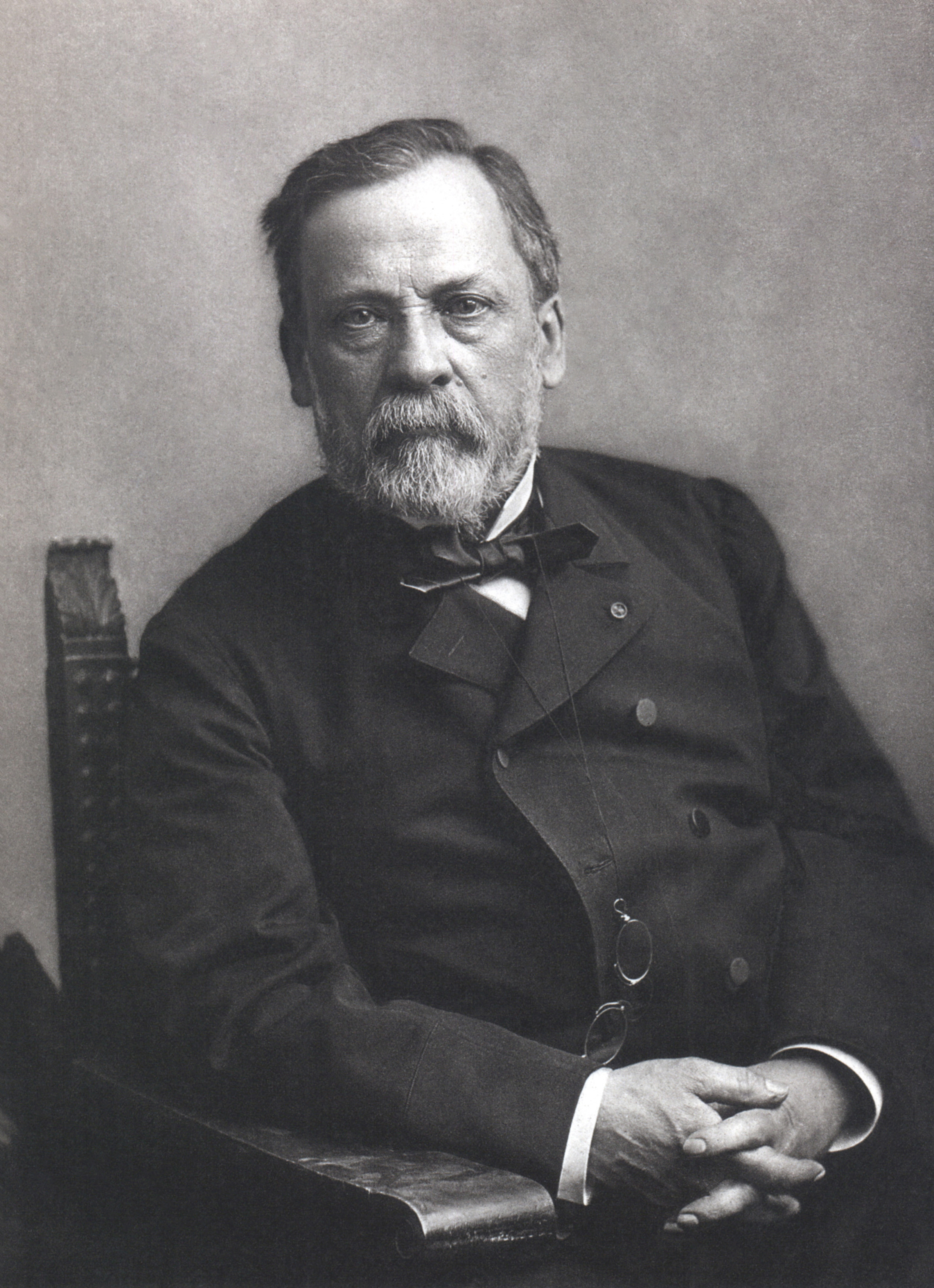 A studio portrait of Louis Pasteur (1822-1895).