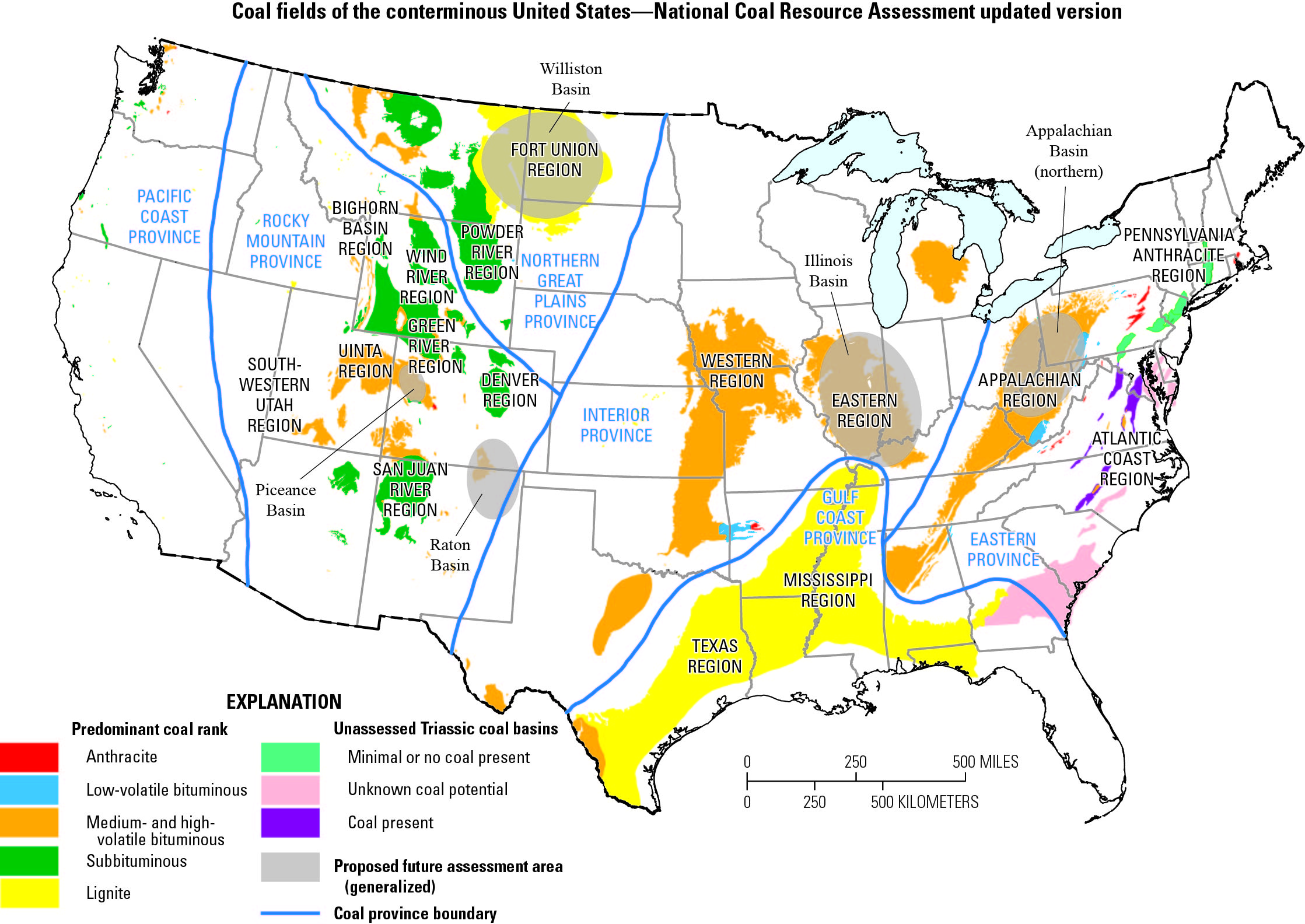 EarthDate 451-4 This map shows major U.S. coal fields.