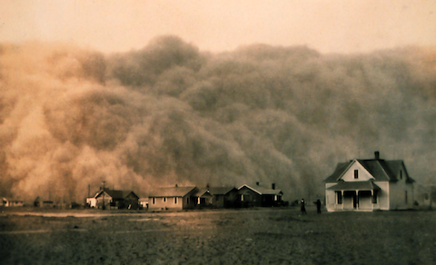 A dust storm approaches