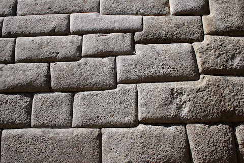 Masonry wall at Machu Picchu.