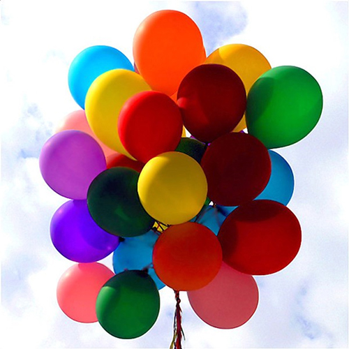 Helium-filled balloons