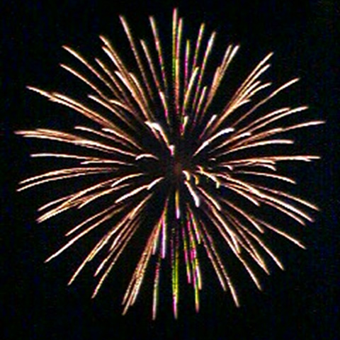 A spider-shaped fireworks explosion in Japan.