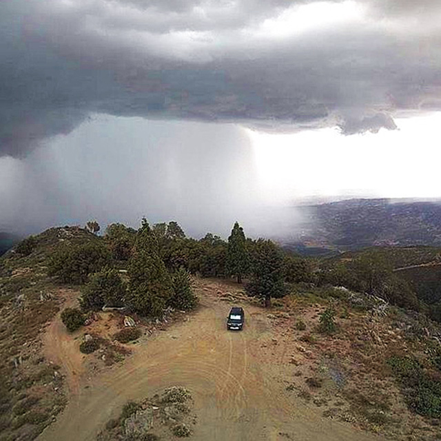 Rain in the Cleveland National Forest in Southern California