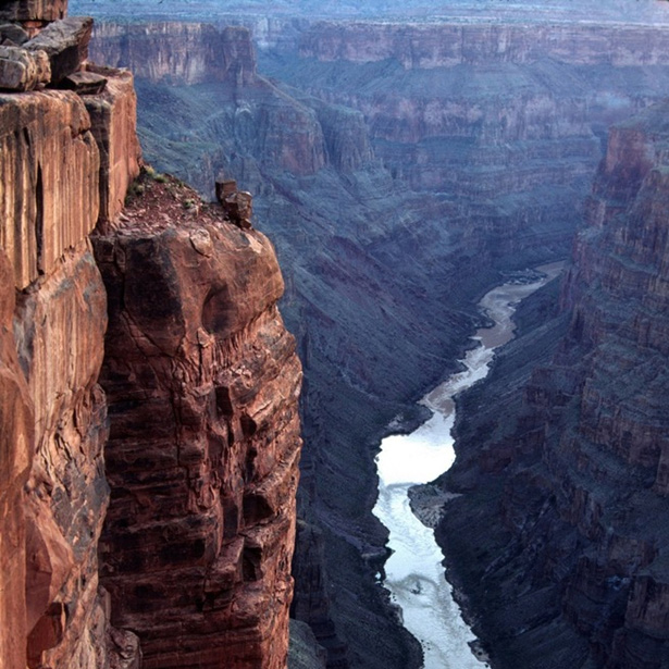 View up the Colorado River from Toroweap Overlook at the western end of the Grand Canyon.
