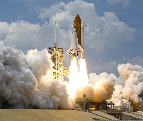 The space shuttle Atlantis was propelled by liquid hydrogen and liquid oxygen fuels.