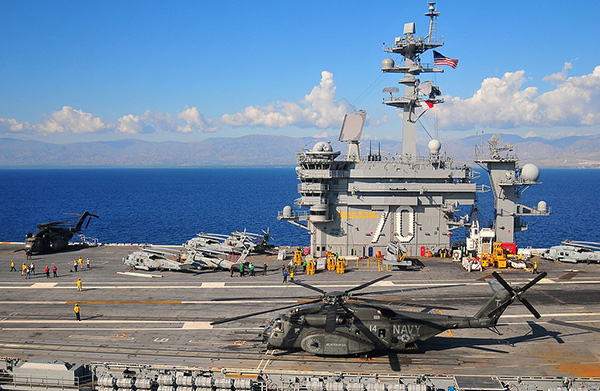 The USS Carl Vinson is a Nimitz-class supercarrier