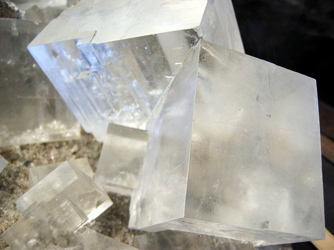 Cubic salt crystals (NaCl) from the Natural History Museum of Vienna