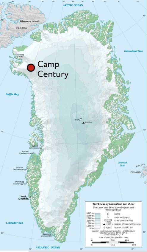 A relief map of Greenland