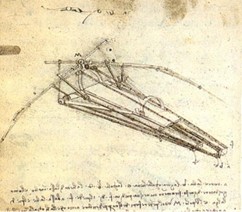 Sketch of a flying machine by Leonardo da Vinci