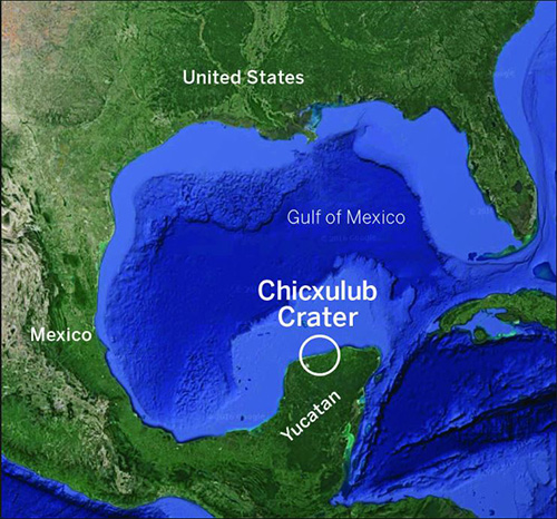  Regional map showing location of Chicxulub crater