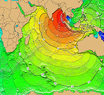 The tsunami travel time map for the 2004 Indian Ocean tsunami