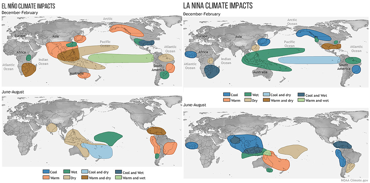 Global impacts of El Niño and La Niña