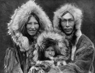 Ancestors of this Inupiat Eskimo family from Alaska 