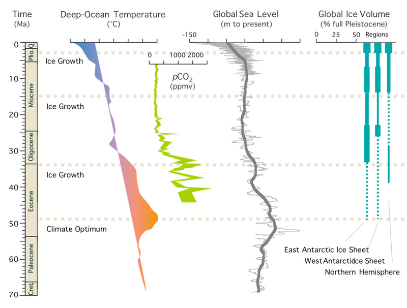 Climate development from the early Cenozoic Greenhouse to the late Cenozoic Icehouse world