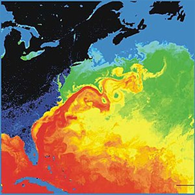 Surface temperatures in the western North Atlantic