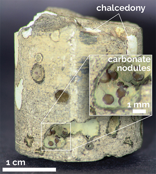 A core section from the Wallula Basalt Pilot Project 