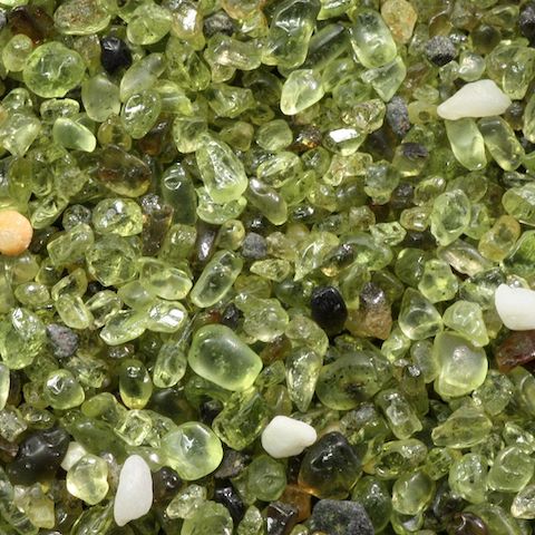 green gemstone sand